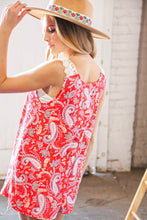 Load image into Gallery viewer, Coral Paisley Scallop Crochet Strap Tank Top