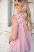 Load image into Gallery viewer, Blush Accordion Lace Short Sleeve Lined Top