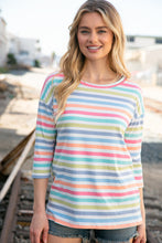 Load image into Gallery viewer, Rib Multicolor Stripe Oversized Knit Top