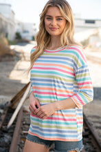 Load image into Gallery viewer, Rib Multicolor Stripe Oversized Knit Top