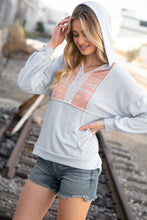 Load image into Gallery viewer, Baby Blue Thermal Vintage Print Out Seam Hoodie
