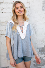 Load image into Gallery viewer, Boho Print Terry Cotton Triblend Color Block Crisscross Top