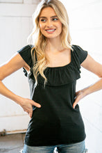 Load image into Gallery viewer, Midnight Off Shoulder Ruffle Sleeveless Rib Tank Top