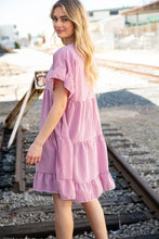 Load image into Gallery viewer, Red Ruffle Tiered Gingham Cotton Pocketed Dress