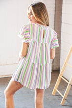 Load image into Gallery viewer, Multi Stripe Double Ruffle Sleeve Frill Tiered Top