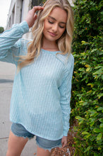 Load image into Gallery viewer, Sky Blue Rib Overlock Reverse Stitch Top